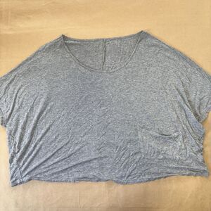 Shein Curve 2x Gray Oversize Cropped Top With Front Pocket